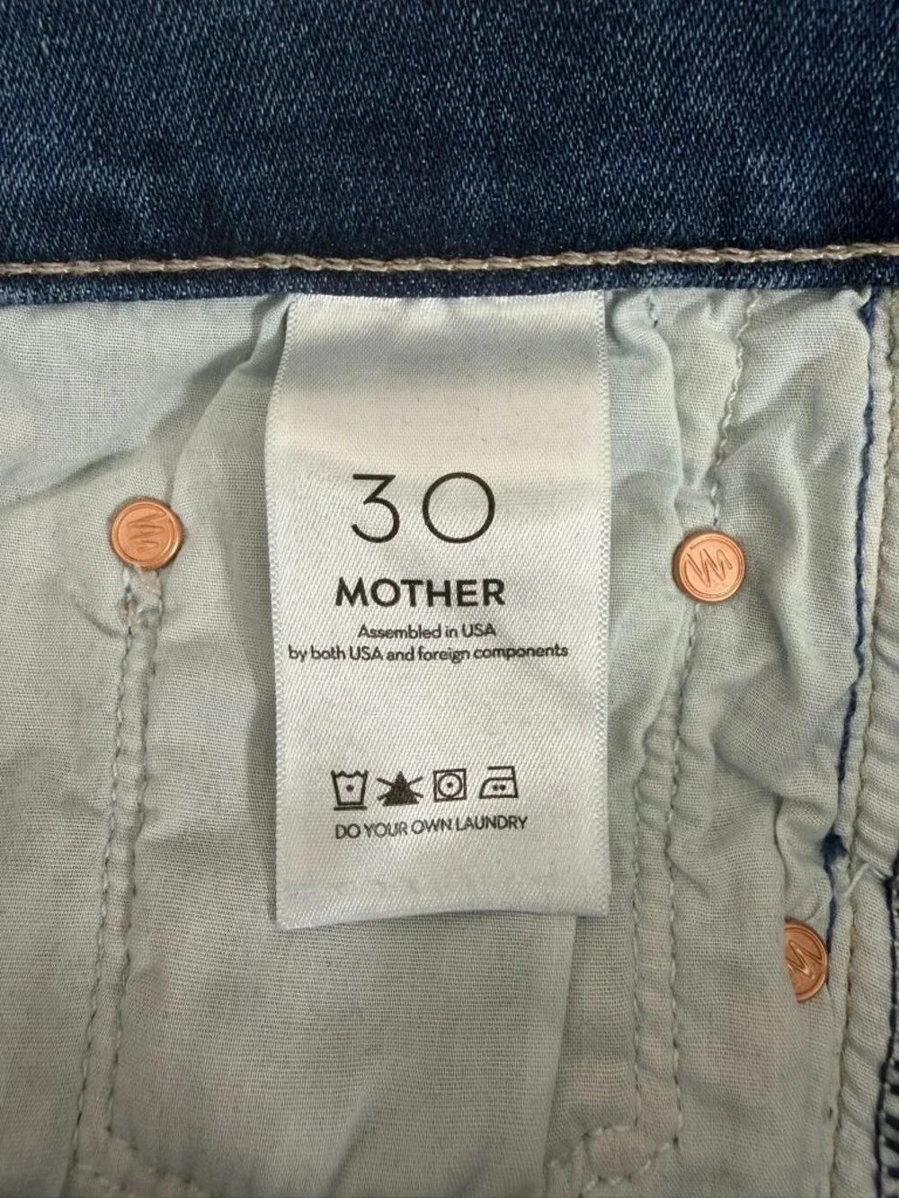 Mother The Insider Heel One Trick Pony Jeans Size 30 x 34" - Picture 6 of 10